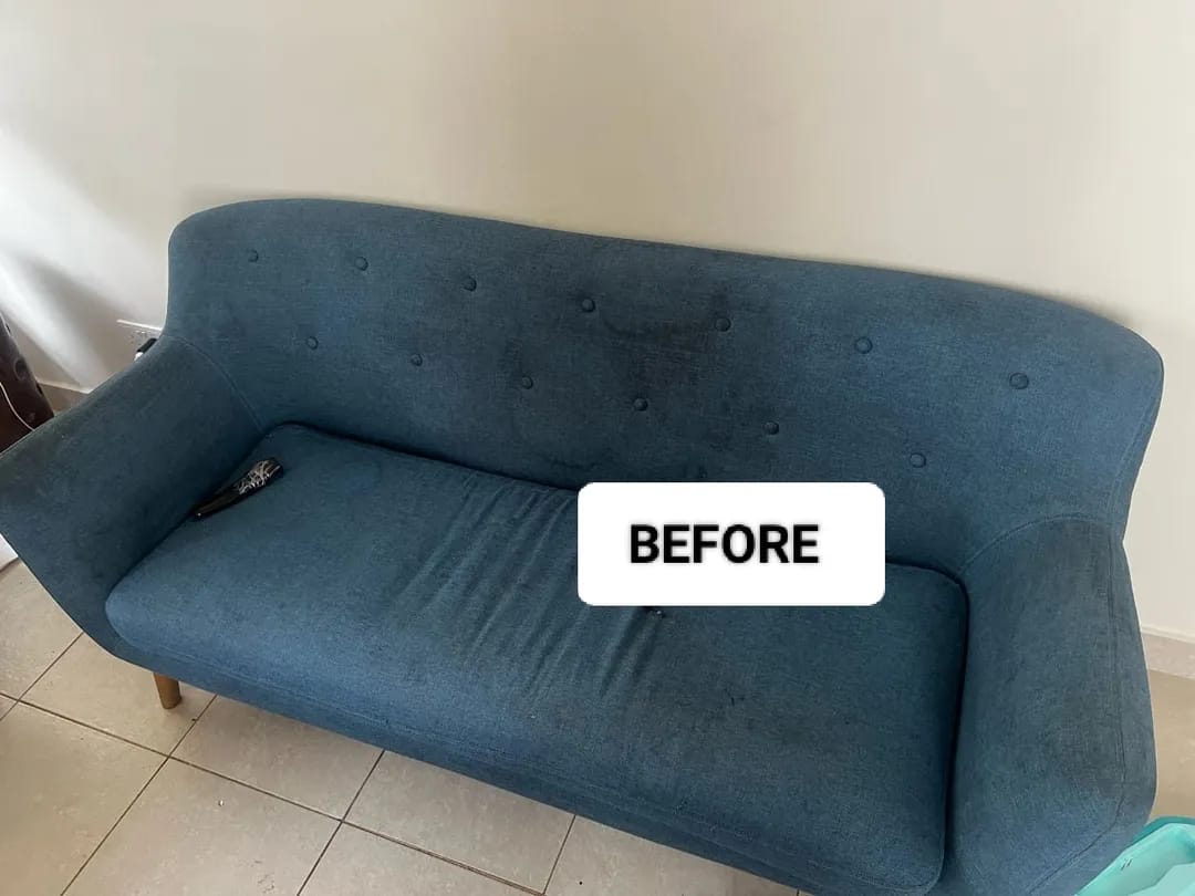 Sofa deep cleaning before cleaning